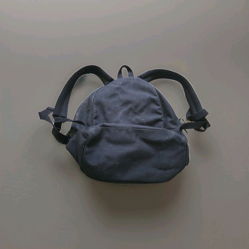 SAINT LAURENT Backpack Canvas Black Silver Tone Zipper Pulls Marked FLAW READ - Picture 12 of 16